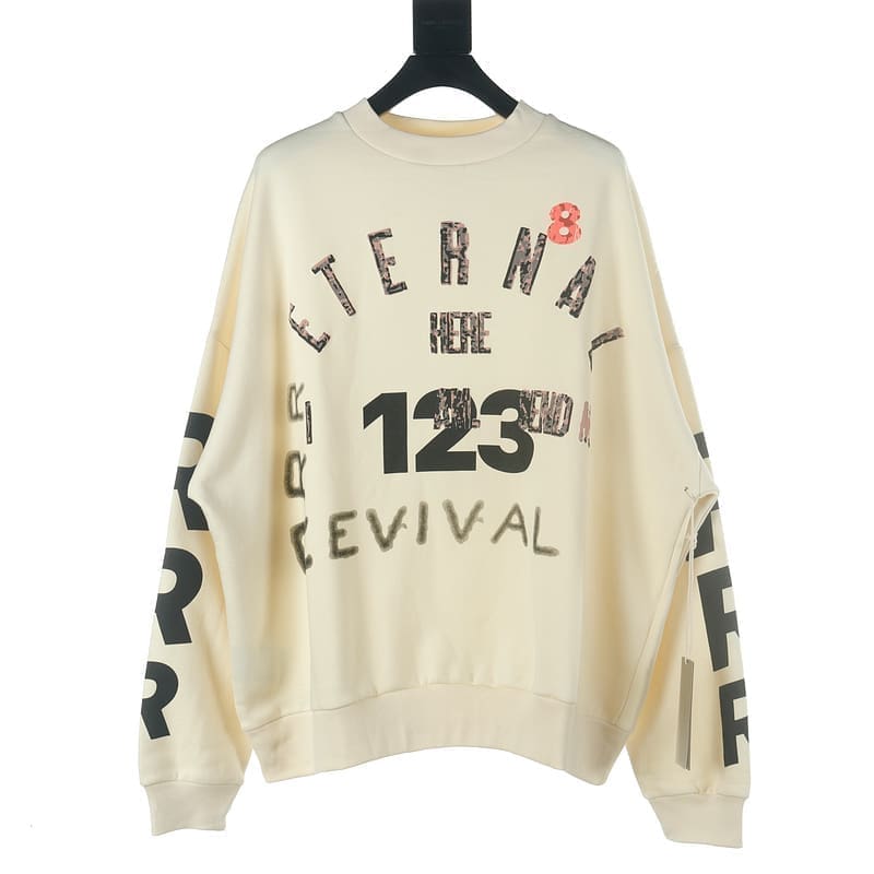 RRR123 x Fear Of God FOG Co-Branded Foam Letter Crew Sweatshirt ...