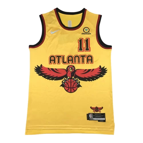 Atlanta Hawks 11 Yellow City Edition Jersey Cheap