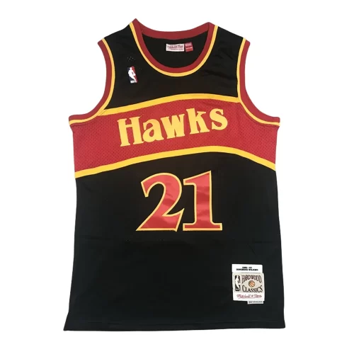 Atlanta Hawks 21 Vintage Black Jersey Cheap