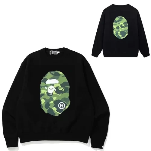 2024 APE Embroidered Logo Crew Neck Sweater Unisex Outerwear Style 17