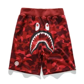 2024 APE Shark Mouth Camo Print Casual Shorts Loose Unisex Style 21