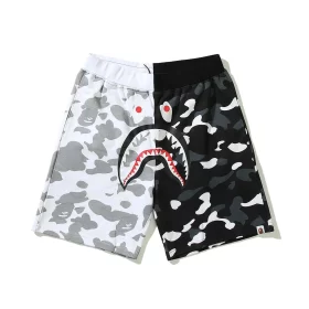 2024 APE Shark Mouth Camo Print Casual Shorts Loose Unisex Style 27
