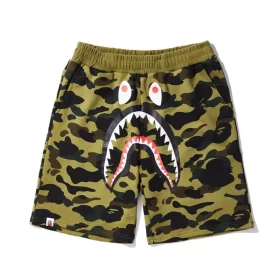 APE Shark Mouth Street Camo Hip to Hop Shorts Couple Loose Terry Unisex Style 13
