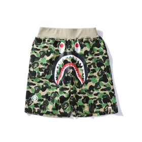 APE Side Shark Mouth Camo Patch Casual Shorts Loose Terry Unisex