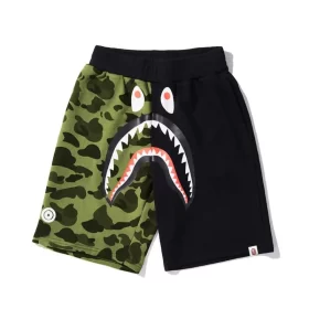APE Side Shark Mouth Camo Patch Casual Shorts Loose Terry Unisex Style 5