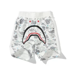 APE Side Shark Mouth Camo Patch Casual Shorts Loose Terry Unisex Style 7