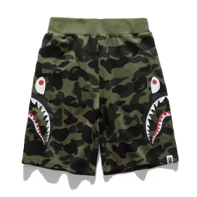 APE Side Shark Mouth Camo Print Casual Shorts Loose Terry Unisex Style 4