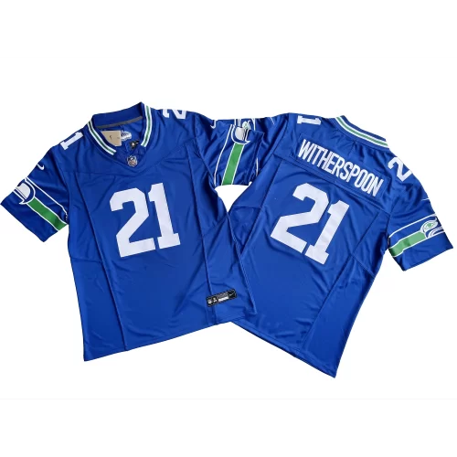 Blue Seat Seahawks 21 Devon Witherspoon Nike Vapor F u s e Limited Jersey Cheap 1