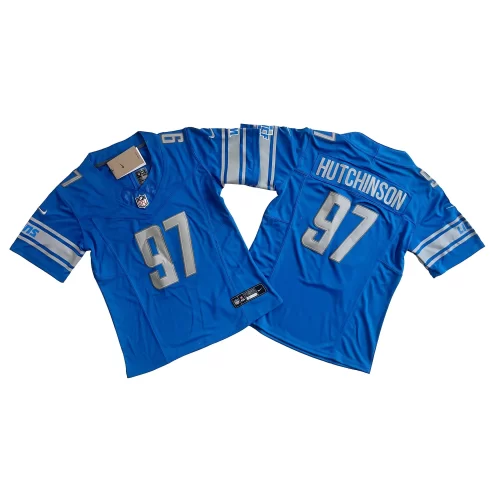 Blue Women’s Detroit Lions 97 Aidan Hutchinson Nike Vapor FUSE Limited Jersey Cheap
