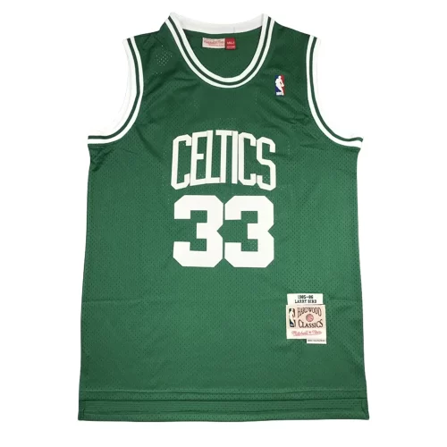 Boston Celtics 33 Green Vintage Label Jersey Cheap