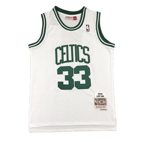 Boston Celtics 33 White Vintage Label Jersey Cheap
