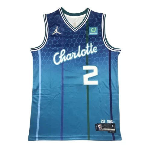 Charlotte Hornets 2 Blue City Edition Jersey Cheap