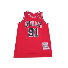 Chicago Bulls 91 Rodman Vintage Red Jersey Cheap