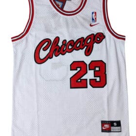 Chicago Bulls Jordan Handwritten Cursive Version White Jersey Cheap 3 1