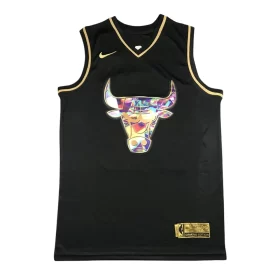 Chicago Bulls 23 Diamond Edition Black Gold Jersey Cheap