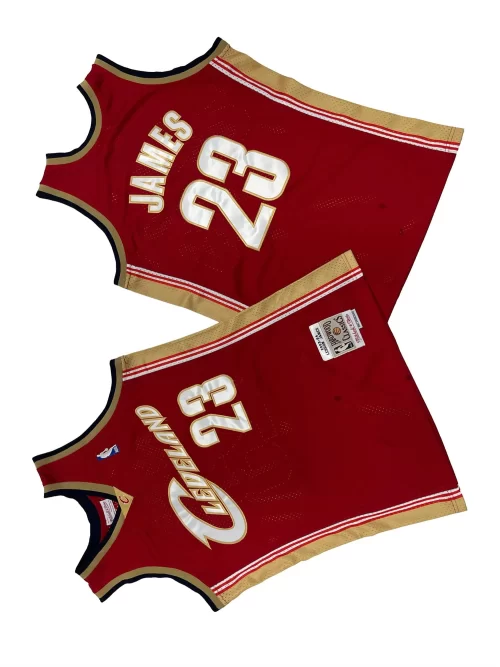 Cleveland Cavaliers 23 Red 02 04 Mitchell Retro Hole Cloth Jersey Cheap Lebron James