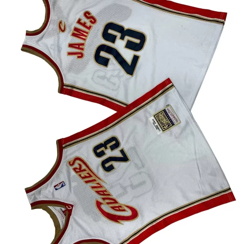 Cleveland Cavaliers 23 White 03 04 Mitchell Retro Kits Lebron James Jersey Cheap 1