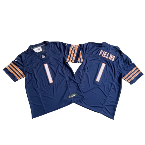Deep Blue Chicago Bears 1 Justin Fields Nike Vapor Fuse Limited Jersey Cheap