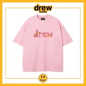 Drew Heart Print Short Sleeve T-Shirt Unisex Cotton Casual Top Style 1
