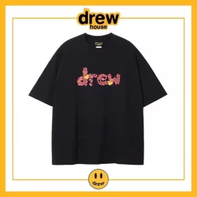 Drew Heart Print Short Sleeve T-Shirt Unisex Cotton Casual Top Style 2