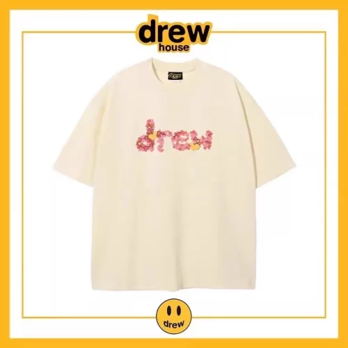 Drew Heart Print Short Sleeve T-Shirt Unisex Cotton Casual Top Style 5