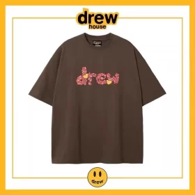 Drew Heart Print Short Sleeve T-Shirt Unisex Cotton Casual Top Style 8