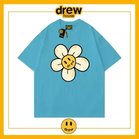 Drew Heart Print Short Sleeve T Shirt Unisex Cotton Loose Summer Style 11