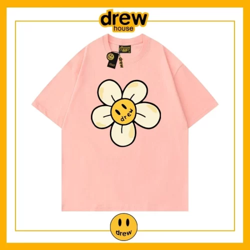 Drew Heart Print Short Sleeve T-Shirt Unisex Cotton Loose Summer Style 21