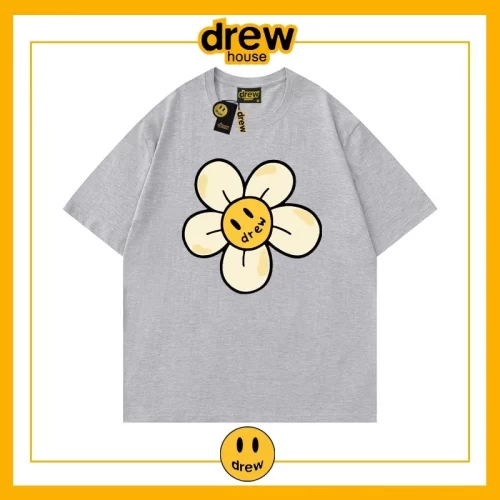 Drew Heart Print Short Sleeve T-Shirt Unisex Cotton Loose Summer Style 22