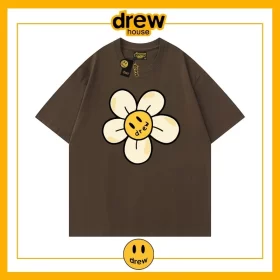 Drew Heart Print Short Sleeve T-Shirt Unisex Cotton Loose Summer Style 23