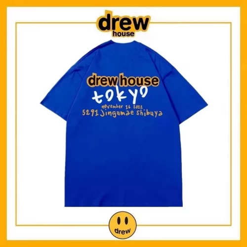 Drew House Bear Letter Short Sleeve T-Shirt Men Cotton Loose Style 15