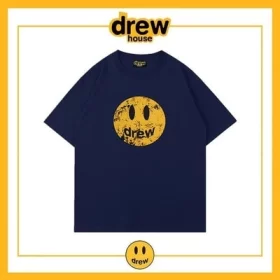 Drew House Distressed Smiley Short Sleeve T Shirt Unisex Cotton Top Style 2