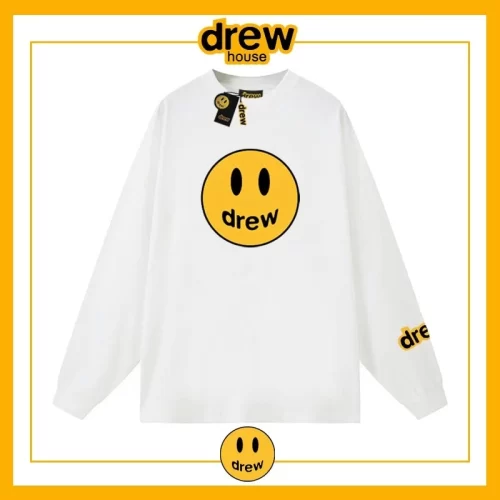 Drew House Heavyweight Long Sleeve T-Shirt Unisex Cotton Autumn Sweatshirt Style 10