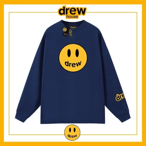 Drew House Heavyweight Long Sleeve T-Shirt Unisex Cotton Autumn Sweatshirt Style 2
