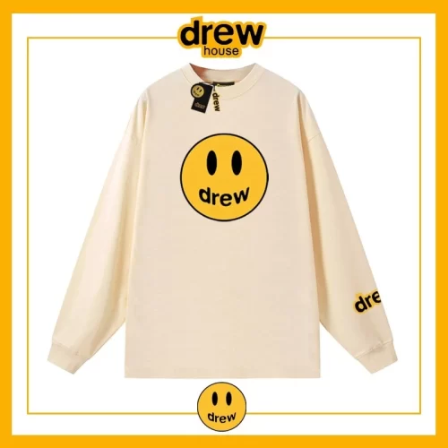 Drew House Heavyweight Long Sleeve T-Shirt Unisex Cotton Autumn Sweatshirt Style 3