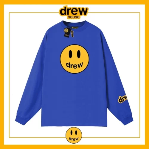 Drew House Heavyweight Long Sleeve T-Shirt Unisex Cotton Autumn Sweatshirt Style 4