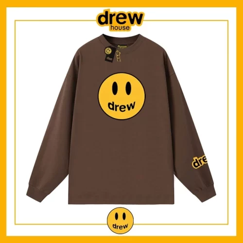 Drew House Heavyweight Long Sleeve T-Shirt Unisex Cotton Autumn Sweatshirt Style 5