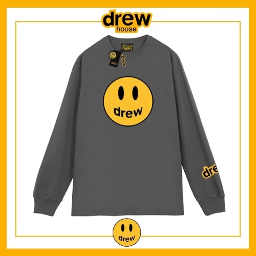 Drew House Heavyweight Long Sleeve T-Shirt Unisex Cotton Autumn Sweatshirt Style 7