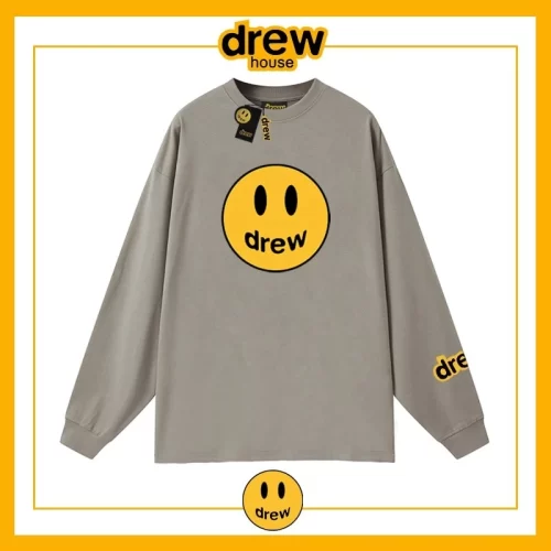 Drew House Heavyweight Long Sleeve T-Shirt Unisex Cotton Autumn Sweatshirt Style 8