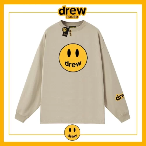Drew House Heavyweight Long Sleeve T-Shirt Unisex Cotton Autumn Sweatshirt Style 9