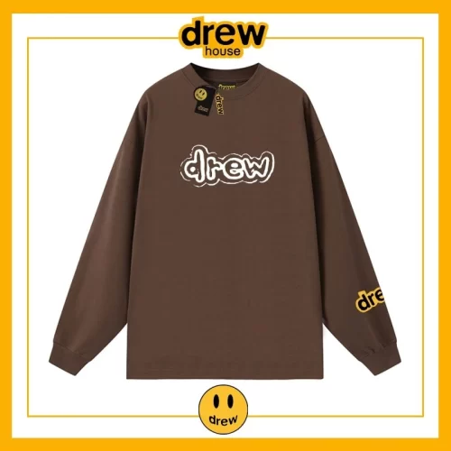 Drew House Heavyweight Long Sleeve T-Shirt Unisex Cotton Thin Top Style 5