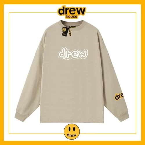 Drew House Heavyweight Long Sleeve T-Shirt Unisex Cotton Thin Top Style 9