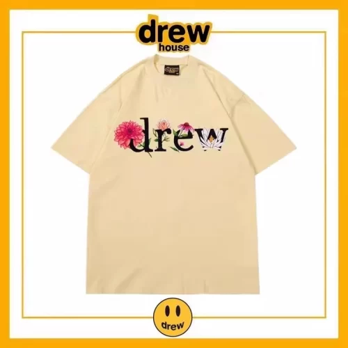 Drew Letter Short Sleeve T-Shirt Unisex Cotton Loose Summer Top Style 2