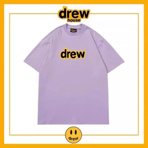 Drew Letter Short Sleeve T-Shirt Unisex Cotton Summer Base Style 14