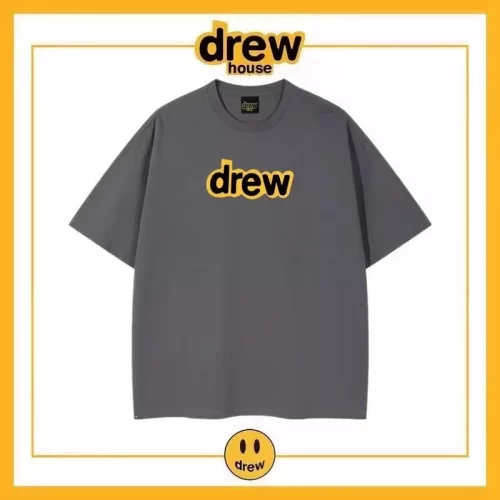 Drew Letter Short Sleeve T-Shirt Unisex Cotton Summer Base Style 23