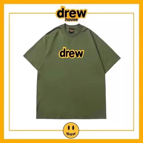 Drew Letter Short Sleeve T-Shirt Unisex Cotton Summer Base Style 25