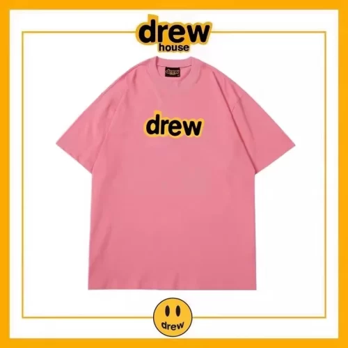 Drew Letter Short Sleeve T-Shirt Unisex Cotton Summer Base Style 4
