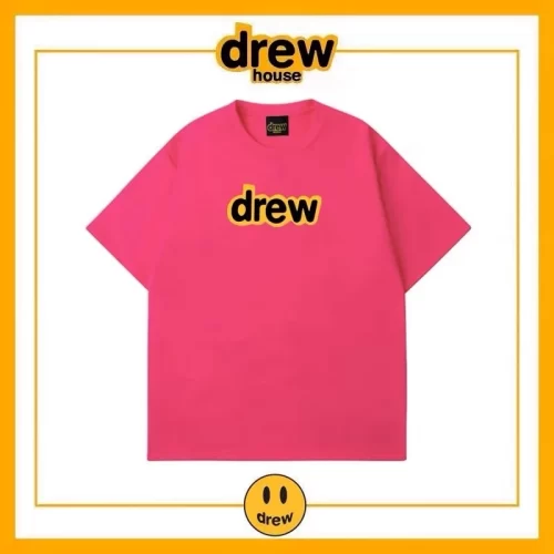 Drew Letter Short Sleeve T-Shirt Unisex Cotton Summer Base Style 7