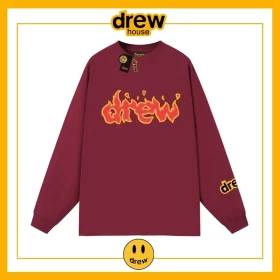 Drew Long Sleeve T-Shirt Cotton Loose Base Layer Unisex Student Style 6