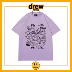 Drew Summer Print Short Sleeve T Shirt Unisex Cotton Loose Style 10